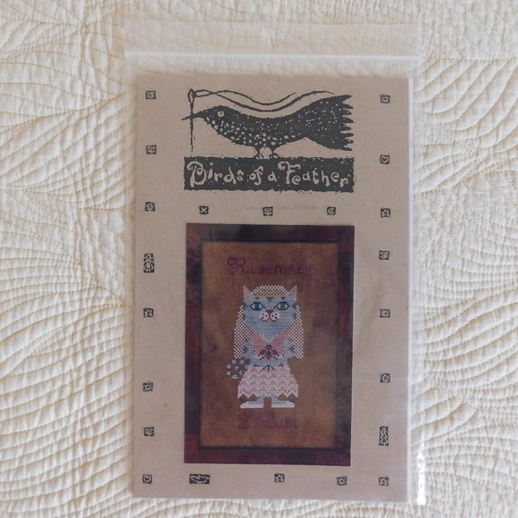 Birds of a Feather June Birthday Cat series cross stitch chart prim Juin pattern - Picture 8 of 11